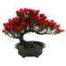 Simulation Welcome Pine Desktop Adornment Faux Bonsai Flower Pots Plant Indoor Tree Ornament Plastic Child Red