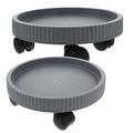 2 Pcs Mobile Planter Tray Plants Cart Heavy Duty Equipment Pulley Stand Shelf Stands Plastic