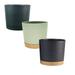 hcuribad Plant Pots 3PCS Indoor Black Plastic Flower Pots With Holes And Saucers Modern Planters Indoor Succulents Flowers Removable Flower Pots One Size