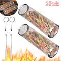 LELINTA 2PCS Rolling Grilling Basket - Greatest Grilling Basket Ever Round Stainless Steel BBQ Grill Mesh Camping Barbecue Rack Grill Basket