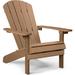 WINSOON All Weather HIPS Outdoor Plastic Adirondack Chair-Teak