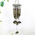 Wind Chimes Outdoors Decoration Pendent Electroplated Metal Aluminum Tube Solid Wood Flying Horse Butterfly Fan Wind Chimes Hanging Garden Decorative Wind Chimes (12 Tubes) Fan-shaped