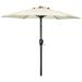 7.5ft Outdoor Market Table Patio Umbrella with Button Tilt & Metal Frae UV Polyester Fabric Parasol with Crank & 8 Sturdy Ribs for Garden & Beach Beige