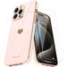 Love-Heart Luxury Case for Apple iPhone 15 Pro Max Heart Case Cute Design Shiny Bling Cover 3 in 1 Bundle Case with 2 PACK Clear Tempered Glass for Apple iPhone 15 Pro Max for Women Girls Rose