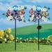 Solar Powered Crackled Glass Ball Butterfly Stakes - Set of 2