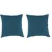 Jordan Manufacturing 16 x 16 Celosia Legion Blue Solid Square Outdoor Throw Pillow (2 Pack)