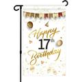 YCHII Happy 60th Birthday Garden Flag - Adult Women Men Fifty Years Old Birthday Yard Lawn Sign - 50th Birthday Party Garden Banner Indoor Outdoor Decoration Supplies - Double Sided (50th)