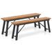 Gymax Folding Picnic Bench Set 55 Long Rectangular Wooden Dining Camping BBQ Benches