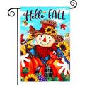 Fall Scarecrow double sided garden flag 12X18 hello fall sunflower small flag lawn farmhouse yard dÃ©cor