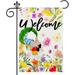 YCHII Spring Flag Hello Spring Flags for Outdoors Double Sided Welcome Spring Gnome with Flowers Blossoms Burlap House Flag Seasonal Signs Banners for Outside Lawn Garden