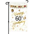 YCHII Happy 60th Birthday Garden Flag - Adult Women Men Fifty Years Old Birthday Yard Lawn Sign - 50th Birthday Party Garden Banner Indoor Outdoor Decoration Supplies - Double Sided (50th)