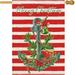 HGUAN Christmas Welcome Winter Garden Flag Blue Stripe Anchor Snow Rustic Seasonal Yard Flag Banner Outside Farmhouse Christmas Decorations Home Lawn Porch Decor