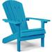 WINSOON All Weather HIPS Outdoor Plastic Adirondack Chair-Pacific Blue