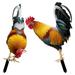 Garden Stakes Decorative Inserts Rooster Flower Outdoor Decorations Acrylic 2 Pcs