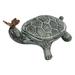 Turtle Butterfly Garden Statue Resin Fade Proof Weather Resistant Curious Turtle Statue with Butterfly Outdoor Garden Decoration