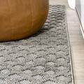 JONATHAN Y JONATHAN Y Citta High-Low Pile Mini-Diamond Trellis Indoor/Outdoor Area Rug 4 X 6 - Dark Gray/Ivory