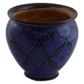 Bomrokson Flower Pot Moroccan Spanish Garden Drain Hole Ceramic Planter Handmade Blue