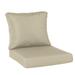 AOODOR Outdoor Chair Cushions Set 25 x25 Water Resistant Outdoor Deep Seat Cushions with Handle & Adjustable Straps Khaki