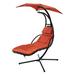 Comfortable Sleep Floating Chaise Built-in Pillow Patio Swing Lounge Canopy Hammock Chair