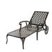 Capri Cast Aluminum Outdoor Chaise Lounge Chair with Wheels Patio Chaise Lounge with Adjustable Backrest Chaise Lounge Outdoor Chair Patio Lounge Chair Bronze