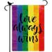 HGUAN Love is Love Rainbow Pride Welcome Garden Flag Double Sided Gay Pride Lesbian Pride Small Yard Flag Outdoor Decoration