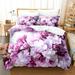 Purple Flower Duvet Cover Set Double Bed 200x200 Thin Floral Bedding Set 3PCS 2PCS with Pillowcase Single Quilt Cover 220x240