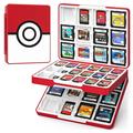 MoKo 60 Slots Game Card Case for Nintendo Switch/Switch OLED/3DS/2DS Portable 3DS Game Case 24 Slots for 3DSXL/DS/DSi Cards & 36 Slots for SD Cards w/ Magnetic Closure Red Ball