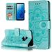 Premium Leather Flip Wallet Card Slots Magnetic Stand Protective Cover Ultra Slim Case with Lanyard Embossed Flip Case for iphone14promax Green