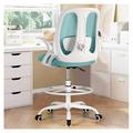 Drevy Drafting Chair Tall Ergonomic Office Chair Standing Desk Stool Chair with Adjustable Lumbar Support and Footrest Ring Executive Computer Chair