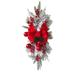 Ttybhh Wreath Clearance Wreath Promotion! Cordless Prelit Stairway Trim Christmas Wreaths for Front Door Holiday Wall Window Hanging Ornaments for Indoor Outdoor Home Xmas Decor Red