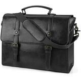 Leather Mens Messenger Bag Vintage 15.6 Inch Waterproof Leather Laptop Briefcase Large Satchel Shoulder Bag Retro