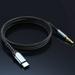 kosheko Type-C To 3.5mm Male AUX Digital Audio Cable Mobile Phone Audio Computer Headset Car Audio Cable Black