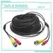 Yolmary Security Camera Cable Wire CCTV Video Power 100FT/30M BNC RCA Cord DVR Black