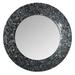 DecorShore 24 Traditional Round Mosaic Wall Mirror Decorative Wall Mirror(Black & Silver Metallic)