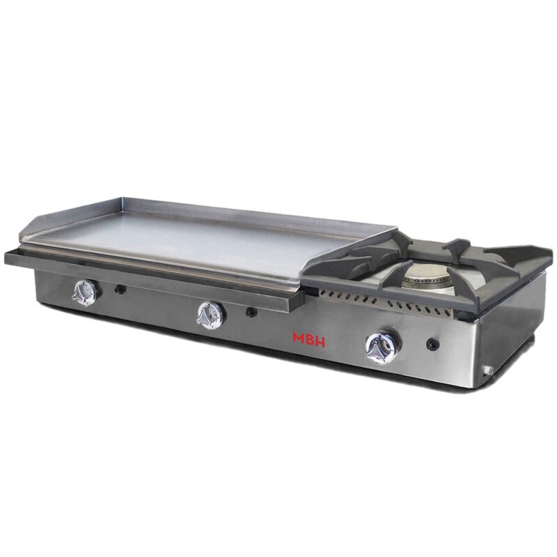MBH - MAQUINARIA BAR HOSTELERIA MBH - Gasgrill Bratplatte 800x400 mm aus rektifiziertem Stahl für das Gaststättengewerbe. Fry Top für die Küche für Bar und Restaurant. Image
