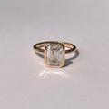 Dainty 1.75 Ct Emerald Cut Bezel Set Ring - 14K Solid Rose Gold Moissanite Solitaire Engagement Ring- Bridal Promise