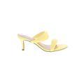Journee Collection Mule/Clog: Slip-on Stiletto Cocktail Party Yellow Solid Shoes - Women's Size 7 1/2 - Open Toe
