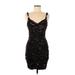 ASTR The Label Cocktail Dress - Bodycon V Neck Sleeveless: Black Dresses - Women's Size Medium