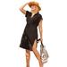 Plus Size Women's Sun Breeze Gauze Dress Cover Up by Swimsuits For All in Black (Size 22/24)
