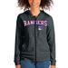 Women's Antigua Heathered Charcoal New York Rangers Team Absolute Full-Zip Hoodie