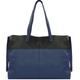Bugundy and Black Colour Block Horizontal Leather Tote