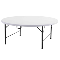 Oviala Business Rekkem Klapptisch rund 180 x 180 x 74cm Weiß Image