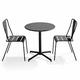 Oviala Business Set aus rundem Tisch und 2 Bistro-Terrassenstühlen aus grauem Metall - Oviala