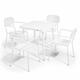 Oviala Business Gartentisch und 4 Sessel aus weißem Aluminium - Oviala