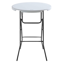 Oviala Business Rekkem Stehtisch HDPE 80 x 80 x 110cm Weiß Image