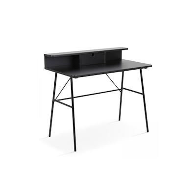 Oviala Business Schreibtisch im zeitgenössischen Stil aus schwarz lackiertem Holz