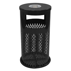 Oviala Business Schwarzer Mülleimer + Aschenbecher für den Außenbereich - 30L Image