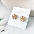 Kate Spade Jewelry | Kate Spade Earrings Gold Crystal Earrings | Color: Gold/White | Size: Os