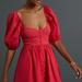 Anthropologie Dresses | Maeve - Anthropologie Sweetheart, Puff Sleeve, Smocked Mini Dress, Cherry Red, L | Color: Pink/Red | Size: L