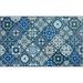 Moroccan Tile Kitchen Rug by Mohawk Home in Navy (Size 18 X 30)